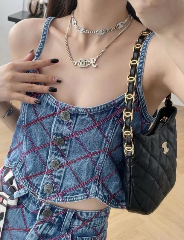 Chanel 22k Hobo Underarm Bag Black