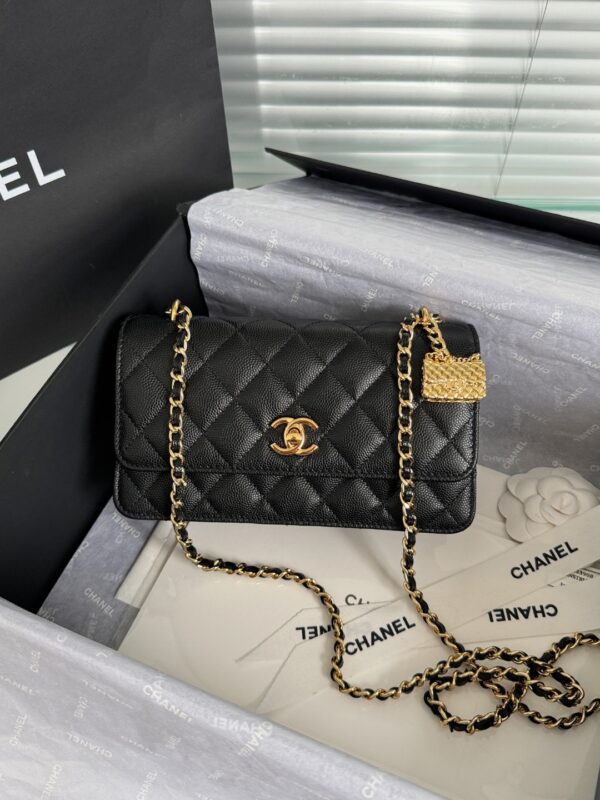 Chanel 23S Charming Wallet on Chain WOC Black