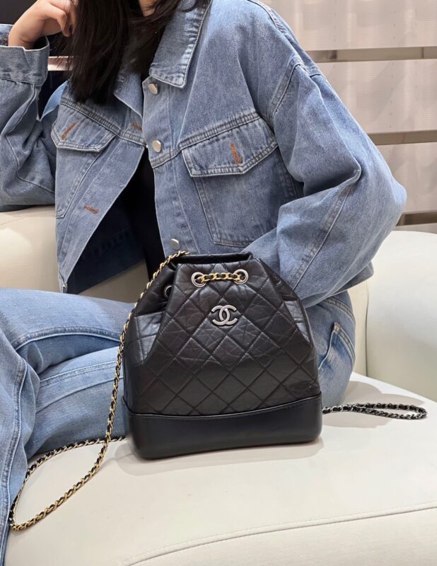Chanel Gabrielle Hobo Small Backpack Black
