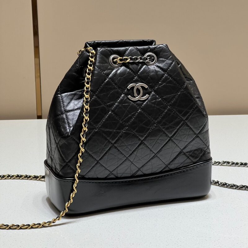 Chanel Gabrielle Hobo Small Backpack Black