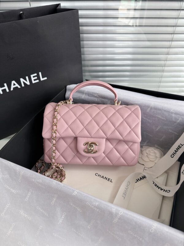 Chanel 24P Mini Handle Pink Lambskin