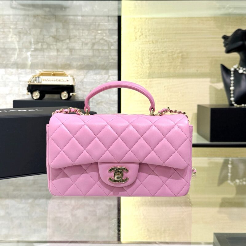 Chanel Mini Handle Sheep Deep Pink 20cm