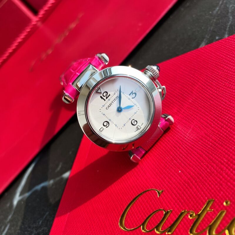 Pasha de Cartier Watch Pink Alligator Strap