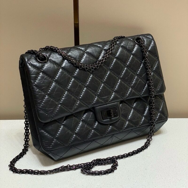 Chanel 2.55 So Black Reissue Flap Bag 28cm
