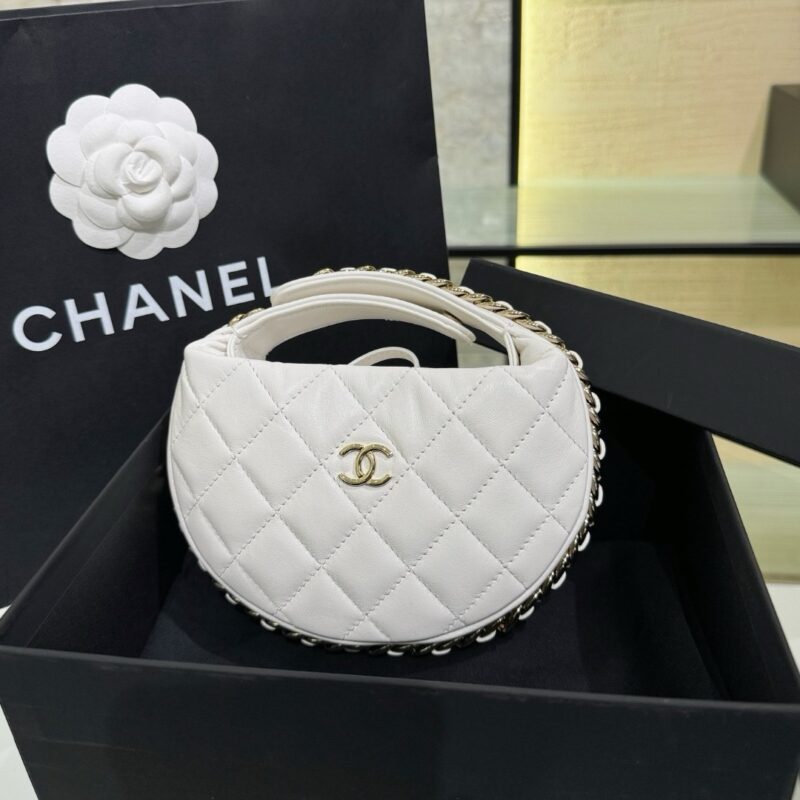 Chanel 23C Chain Around Pouch White