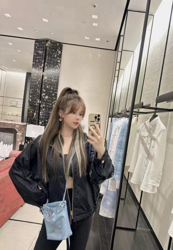 Mini Chanel 22 Shiny Calfskin Quilted Light Blue