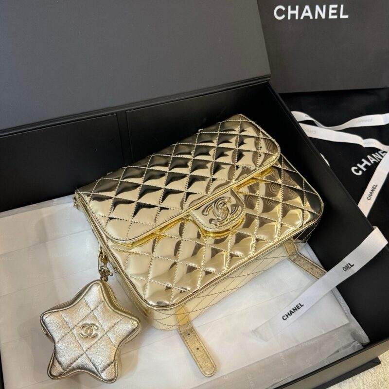 Chanel Star Backpack Gold Bag