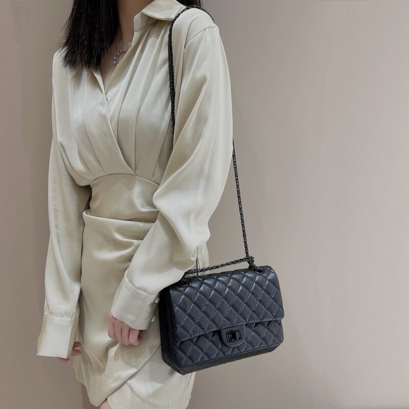 Chanel 2.55 So Black Reissue Flap Bag 24cm