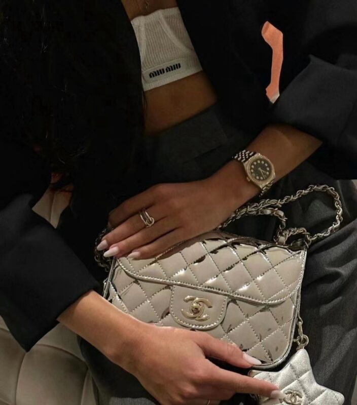 Chanel 24C Gold Mirrored Silver Metallic Bag