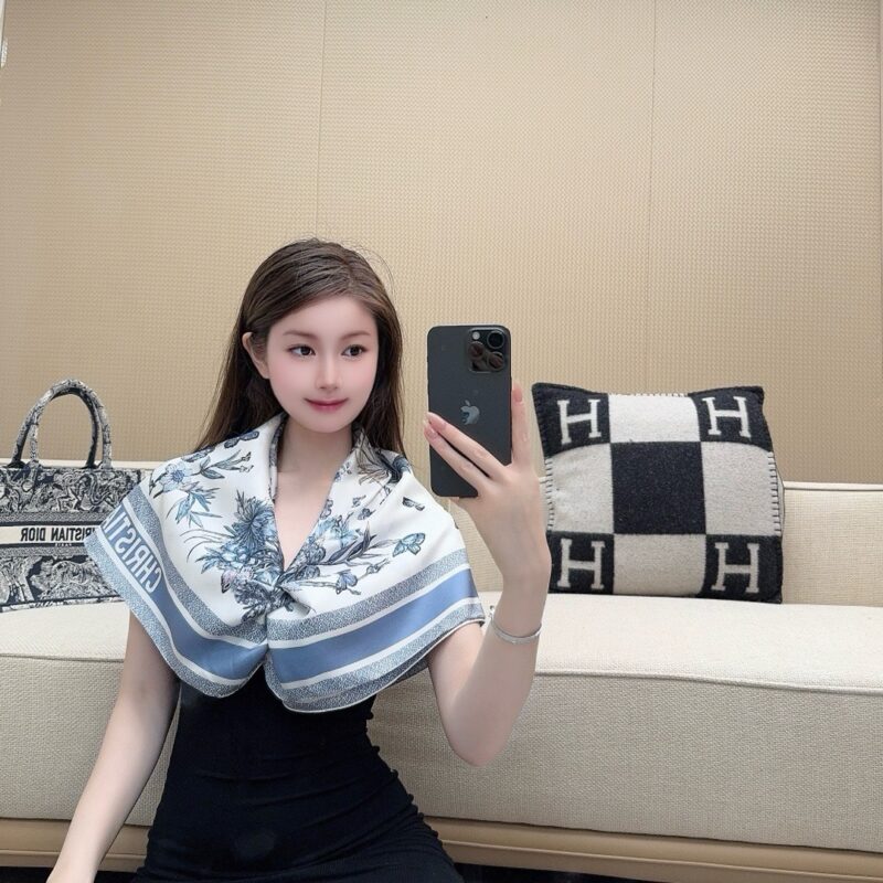 Dior Mexican Flowers Square Scarf