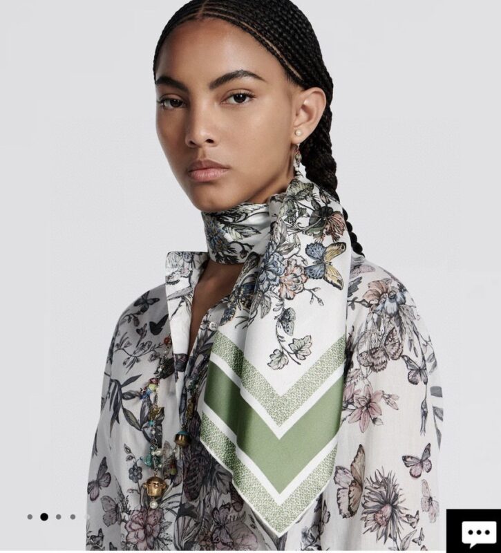 Dior Mexican Flowers Square Scarf