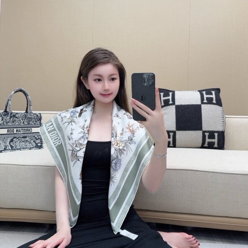 Dior Mexican Flowers Square Scarf