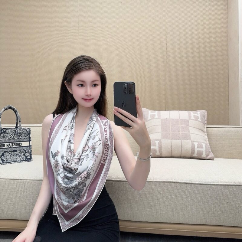 Dior Mexican Flowers Square Scarf