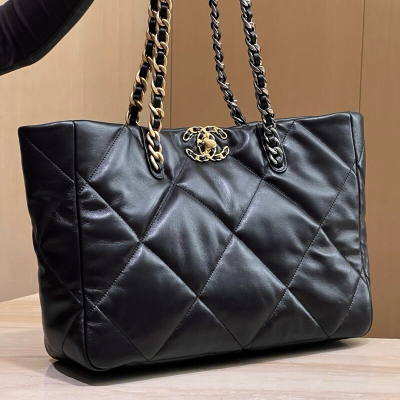 Chanel 19 Shopping Tote Black