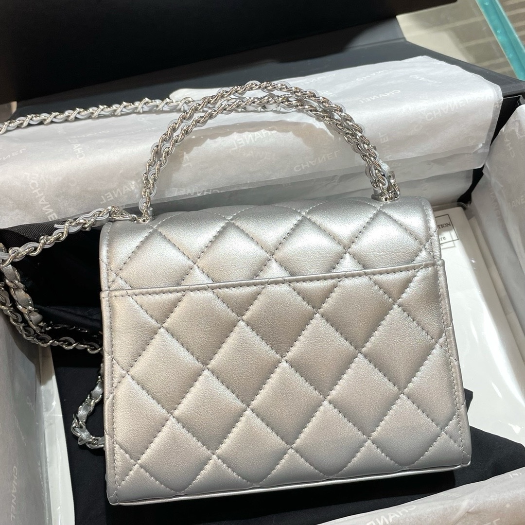 Chanel 23P Small Kelly Silver - Image 2