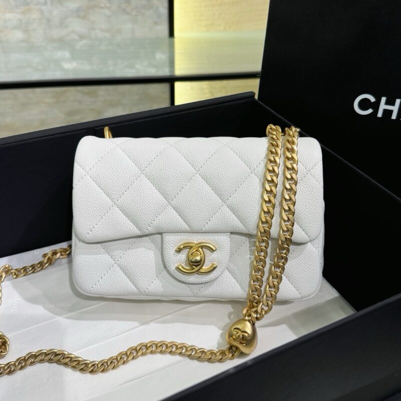 Chanel Love Golden Ball 19cm White