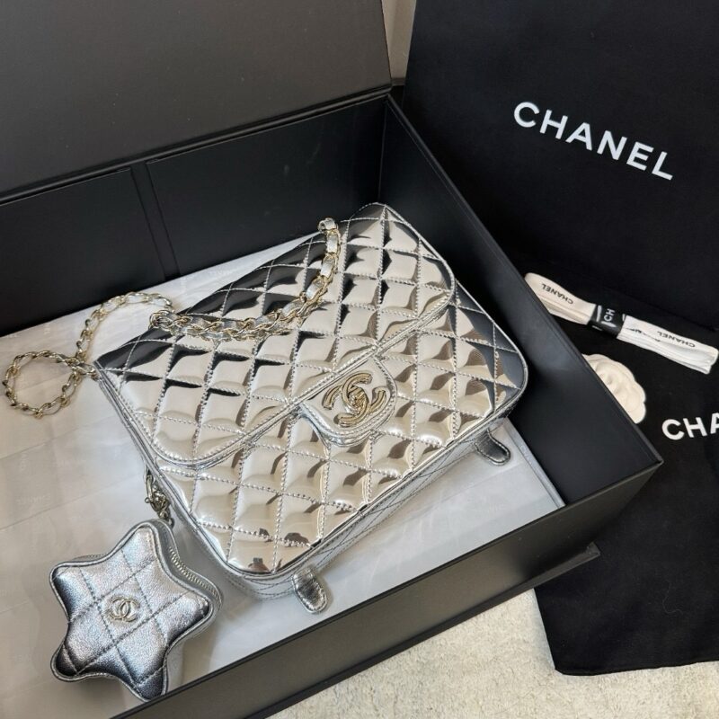 Chanel 24C Star Backpack Silver