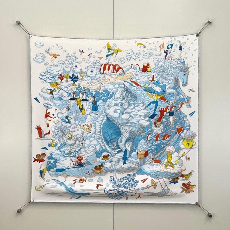 Hermès My Clouds Scarf 90x90cm 100% Silk