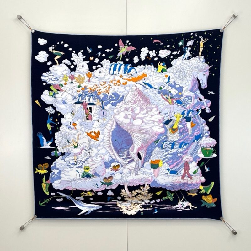 Hermès My Clouds Scarf 90x90cm 100% Silk
