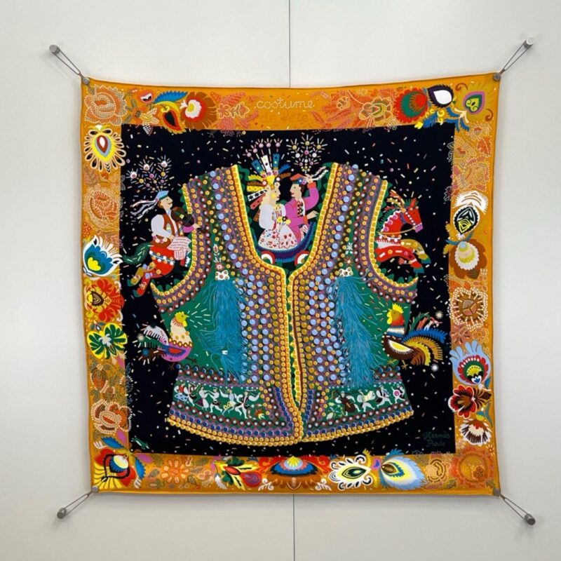 Hermès Chinese Costume Scarf 90x90cm 100% Silk