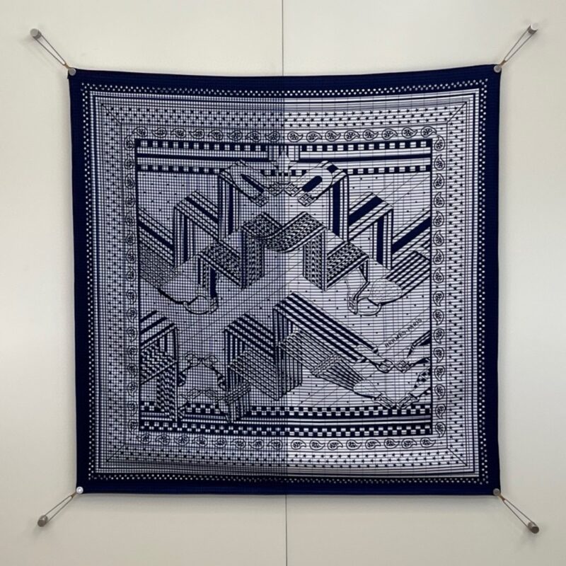 Hermès Zigzag Saddle Scarf 90x90cm 100% Silk