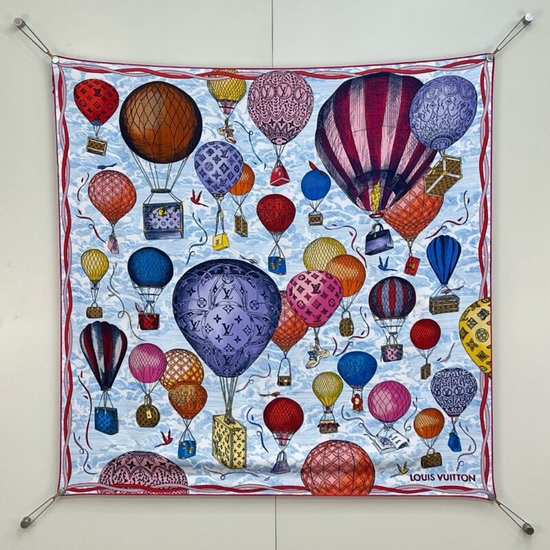 LV Hot Air Balloon 90x90cm 100% Silk