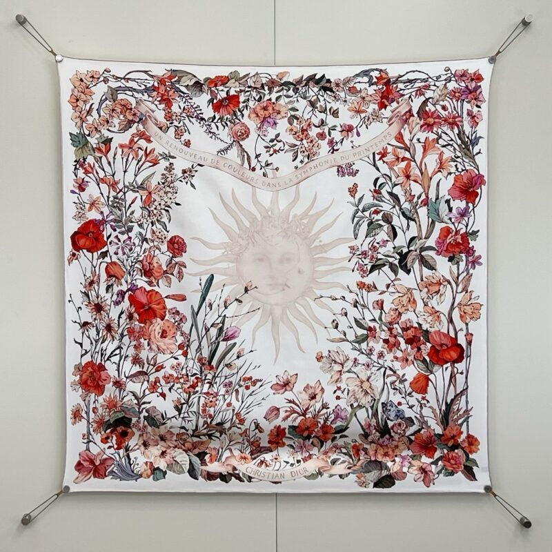 Dior Four Seasons Summer Sun Scarf 90x90cm 100% Silk