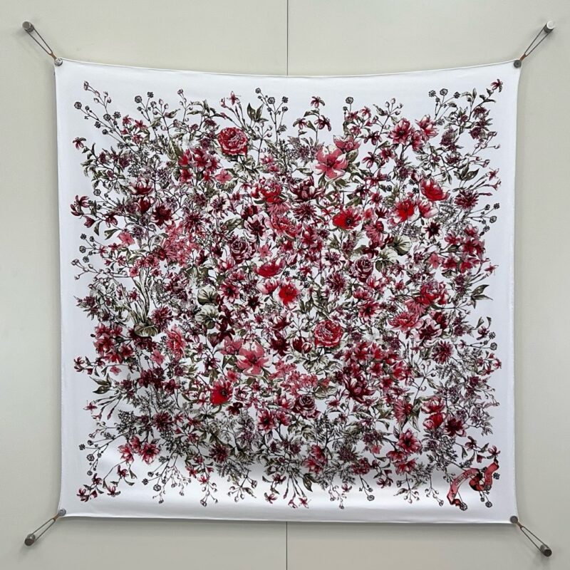 Dior Plant Flower Scarf 90x90cm 100% Silk