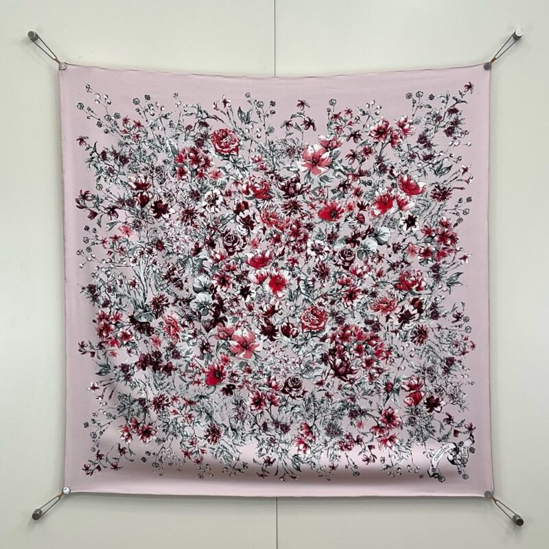 Dior Plant Flower Scarf 90x90cm 100% Silk