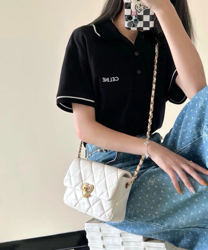 Chanel 23S Heart Enamel Square Bag