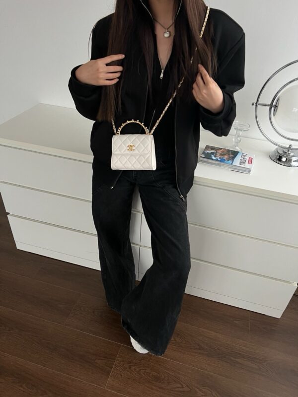 Chanel 23B Pearl White Handle Bag