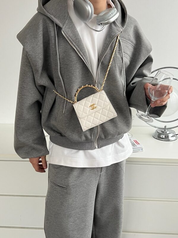 Chanel 23B Pearl White Handle Bag