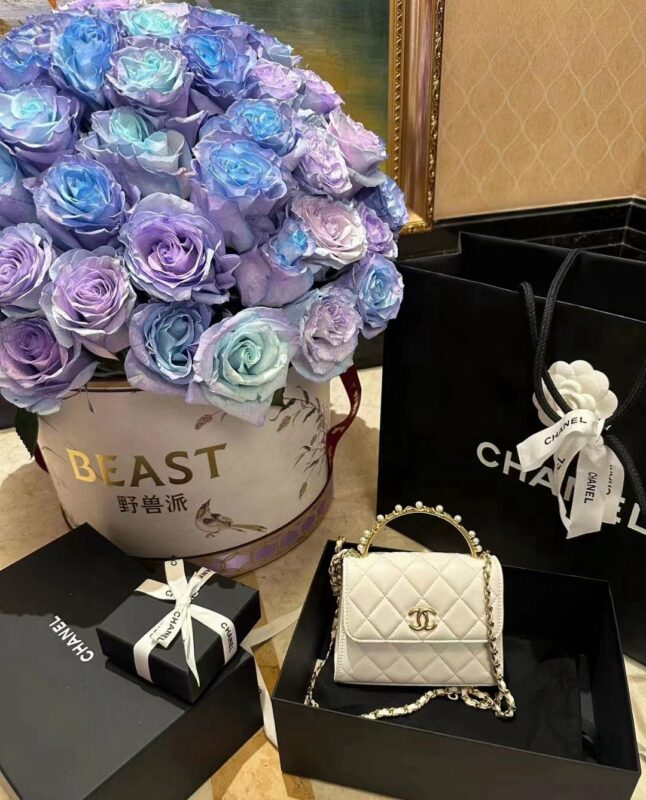 Chanel 23B Pearl White Handle Bag