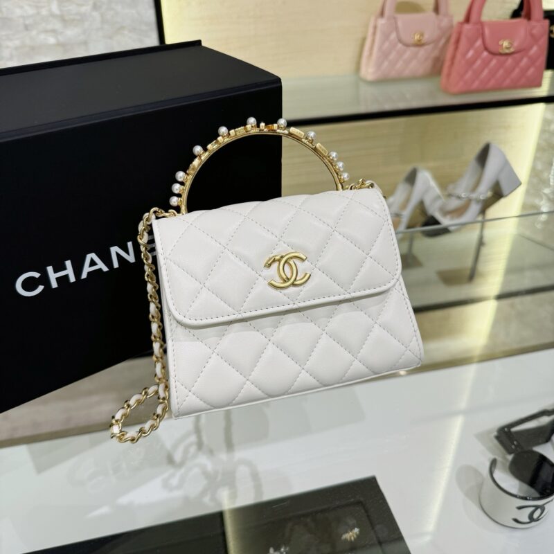 Chanel 23B Pearl White Handle Bag