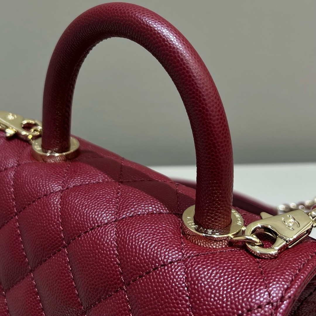 Chanel Coco Handle Caviar Wine Red - Image 6