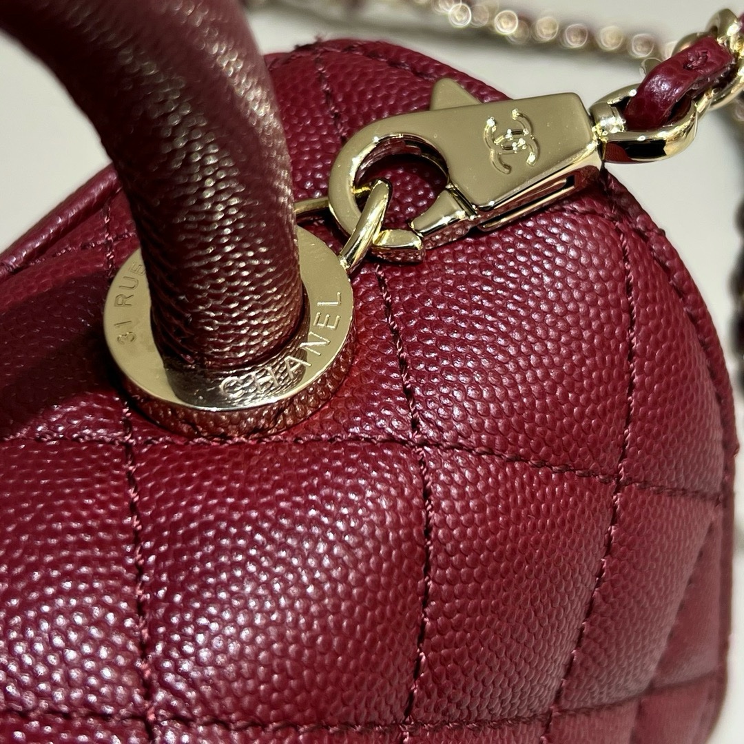 Chanel Coco Handle Caviar Wine Red - Image 7