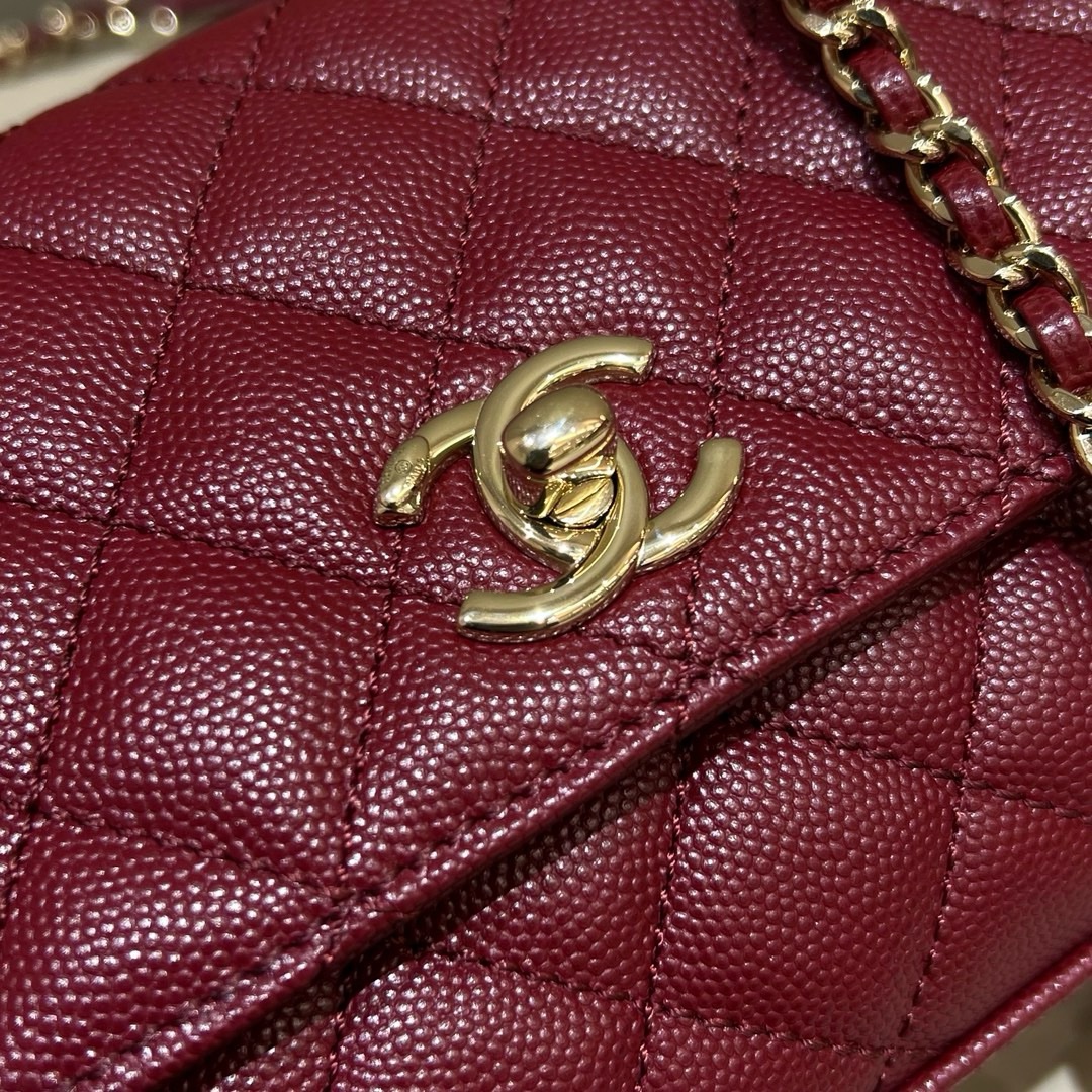 Chanel Coco Handle Caviar Wine Red - Image 8