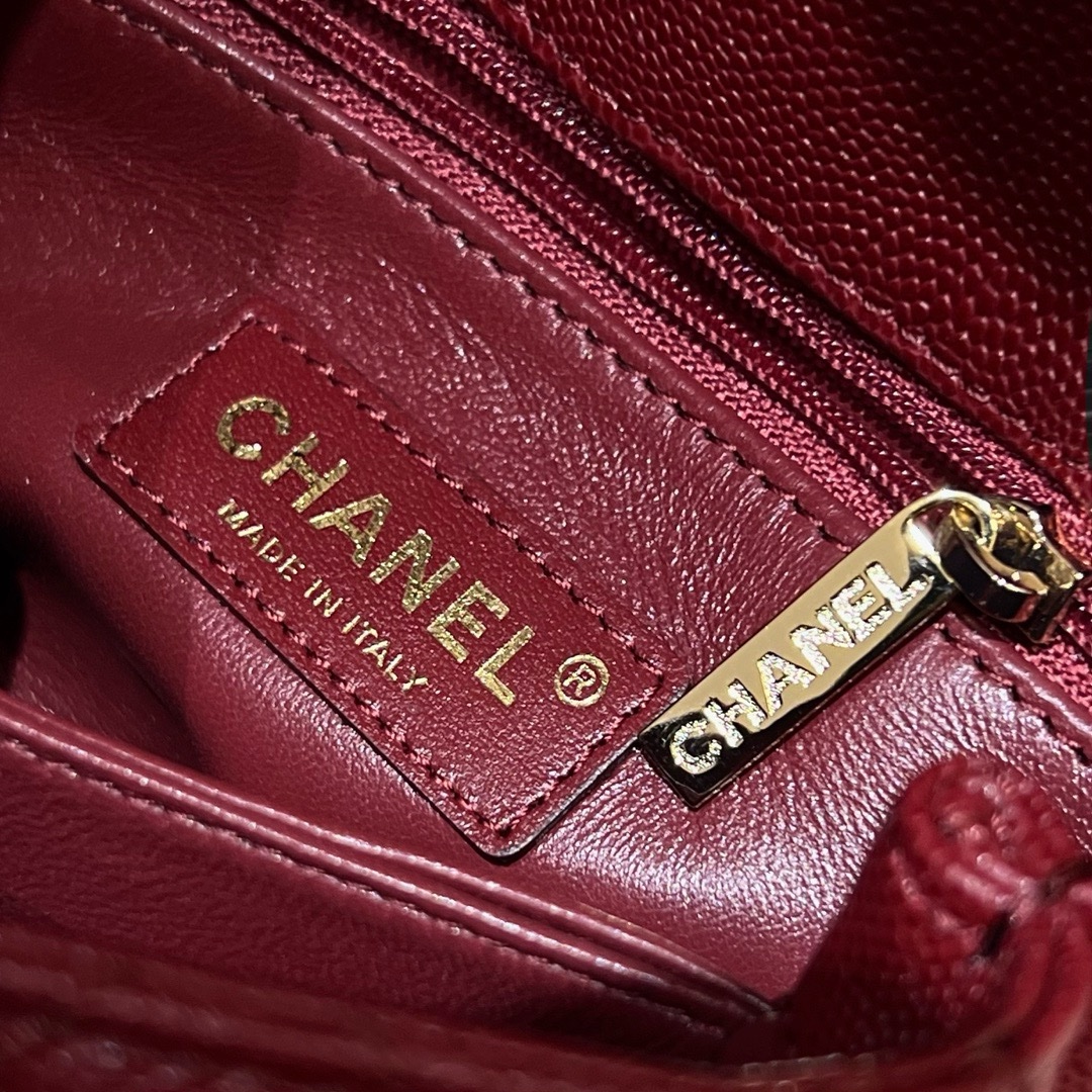 Chanel Coco Handle Caviar Wine Red - Image 11