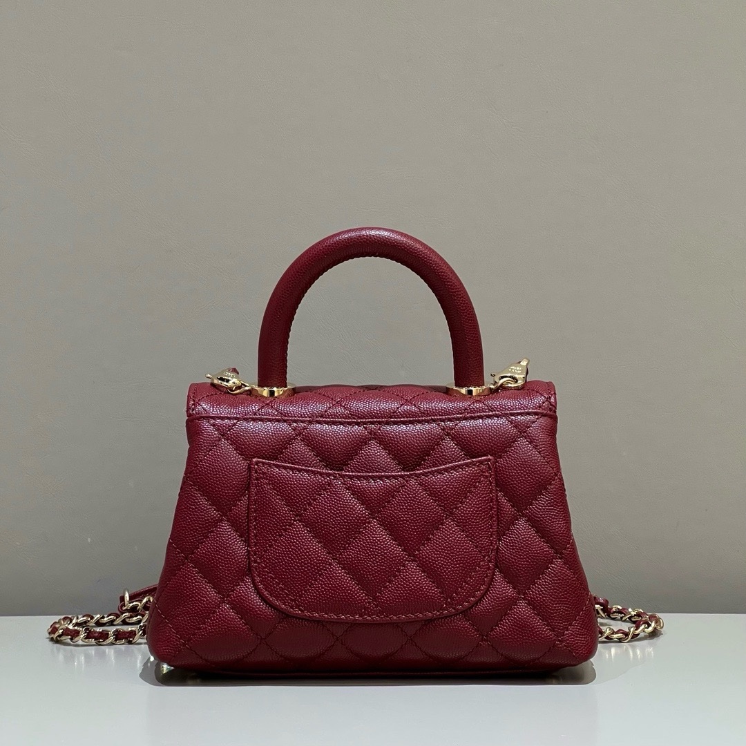 Chanel Coco Handle Caviar Wine Red - Image 2