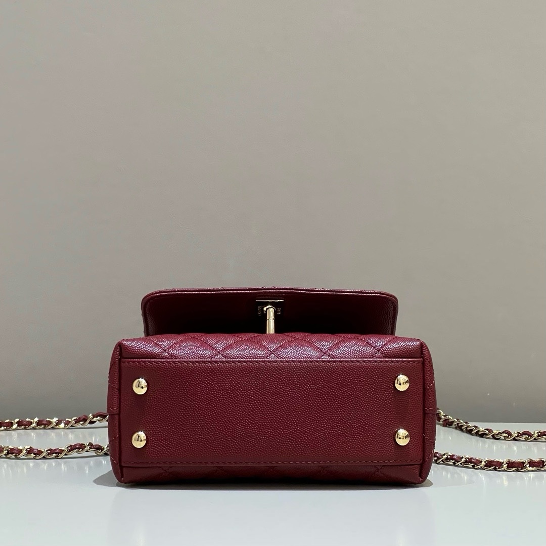 Chanel Coco Handle Caviar Wine Red - Image 4