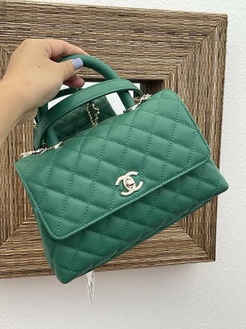 Chanel Coco Handle Caviar Green
