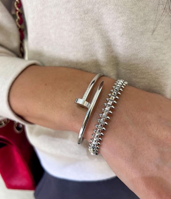 18k White Gold Nail Bracelet
