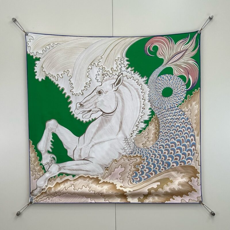 Hermès Horsehead Fishtail 90х90cm 100% Double-sided Silk