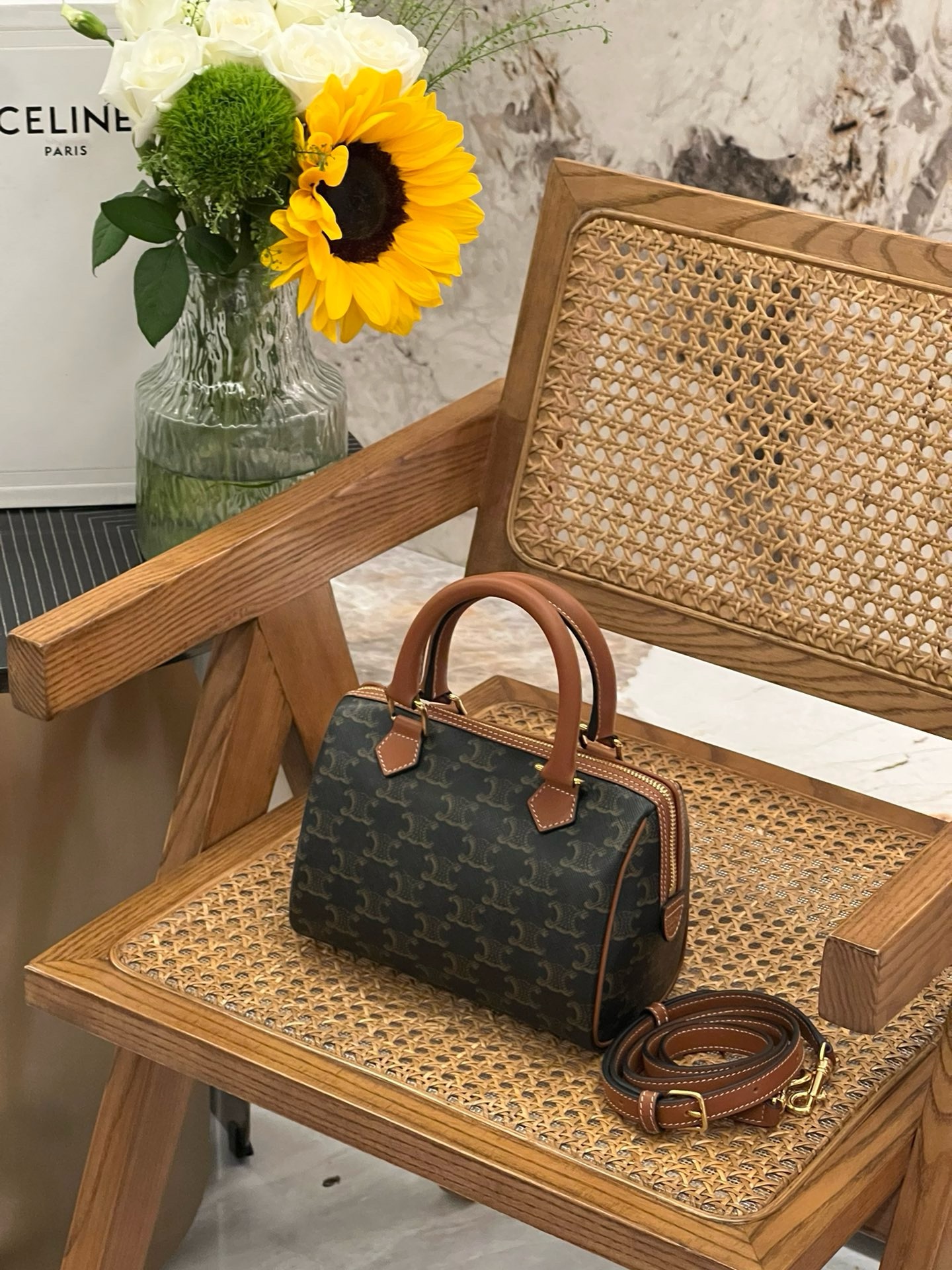 Celine Boston Petit Modele Cuir De Veeau Lisse