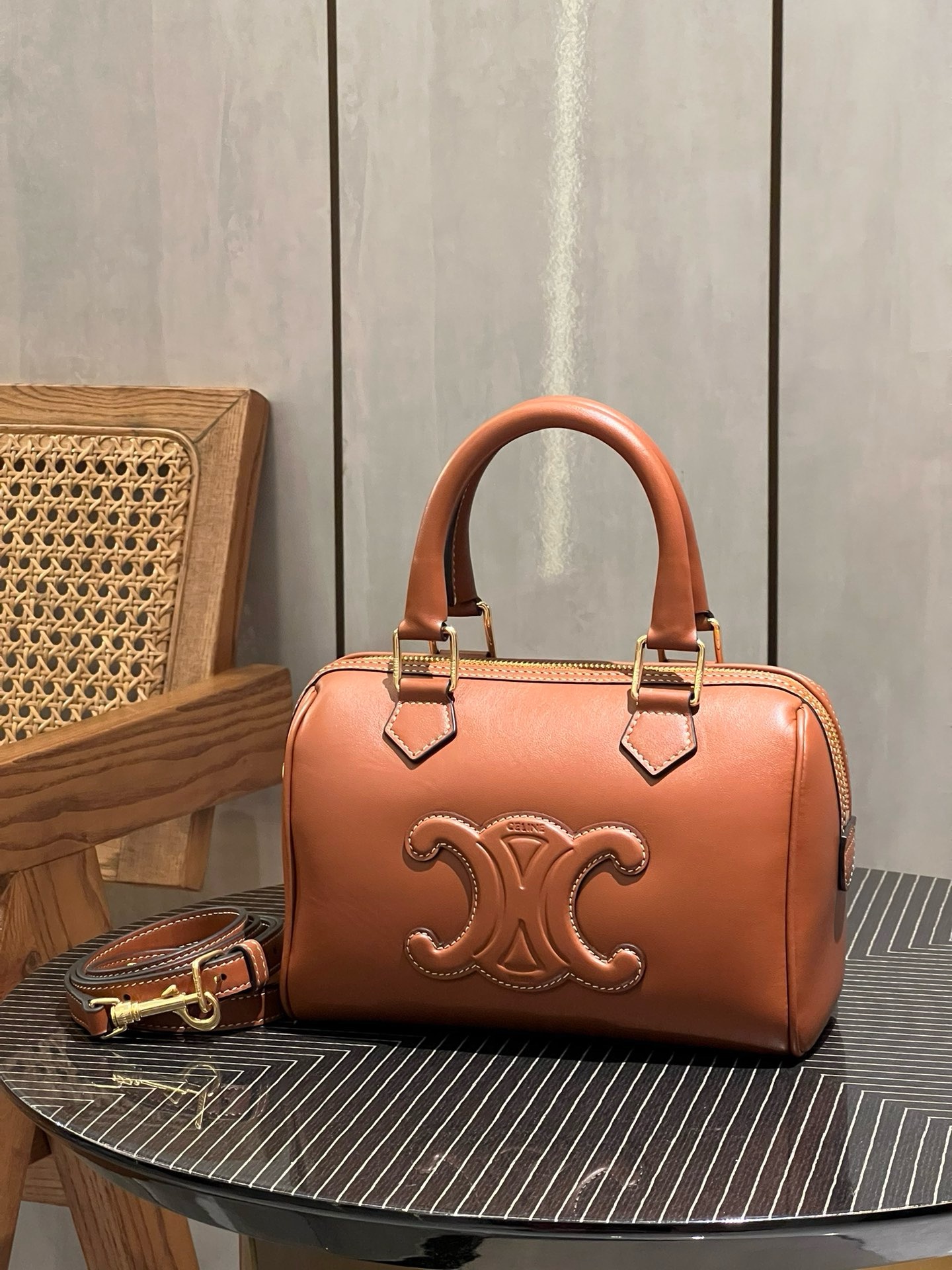 Celine Boston Petit Modele Cuir De Veeau Lisse