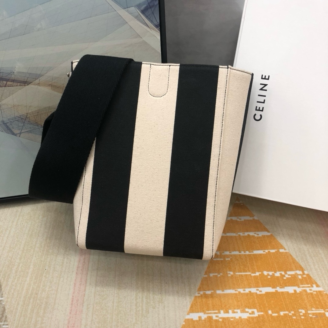 Celine Textured Canvas Bucket Bag