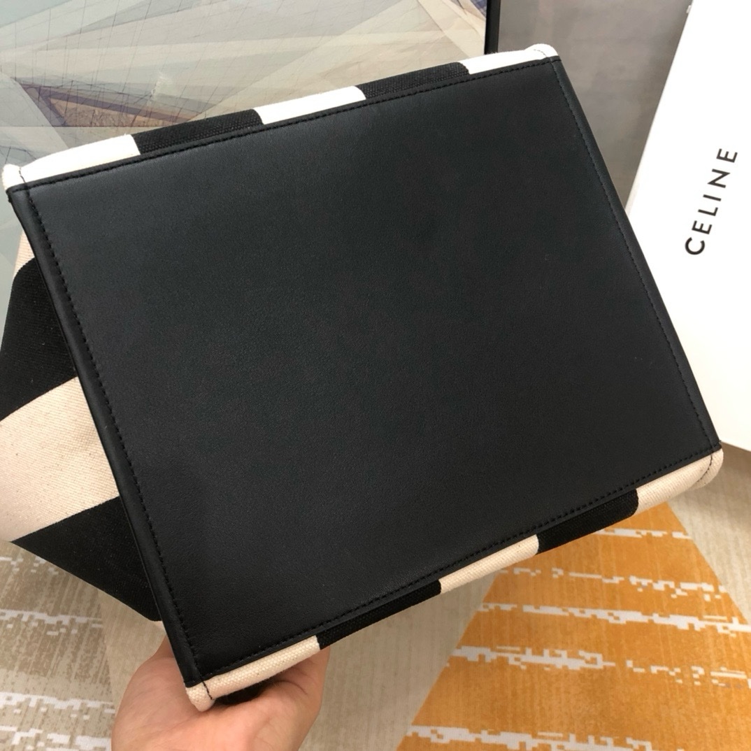 Celine Textured Canvas Bucket Bag - Image 5