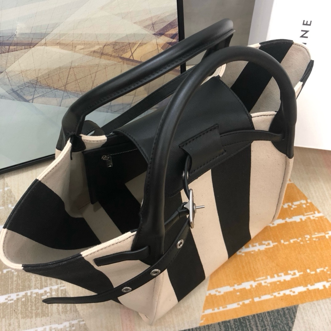 Celine Textured Canvas Bucket Bag - Image 6