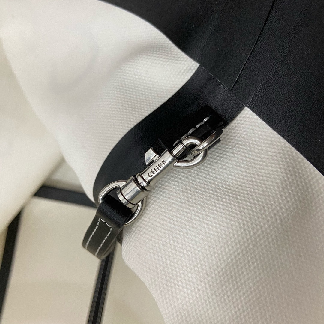 Celine Textured Canvas Bucket Bag - Image 7