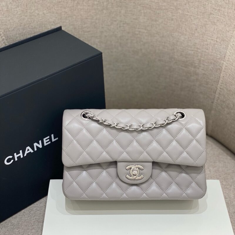 Chanel CF Small 23cm Lambskin Dove Grey